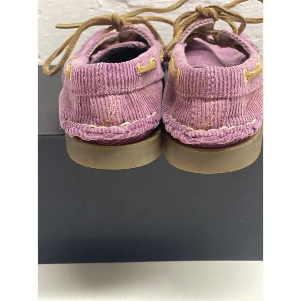Sperry Top‎ Sider Size 5.5 Purple Brown Corduroy Boat Shoe